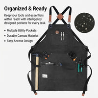 Adjustable Aprons for Men, Thickened Canvas Tool Apron, Multi-Pocket Work Apron for Woodworking, DIY Projects