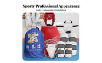 Padded Taekwondo Safety Gear Set Shock Absorbing Taekwondo Sparring Gear Set Sponge Filling Full Body Sparring Protective Gear Long-Lasting for Combat Arts Practiti Single Rs, Adults, Beginners, Training, Competition, Dojang, Dojo