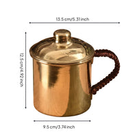 Metal Cup with Lid Handmade Metal Copper Mug Handcrafted Copper Mug for Gift Presentations