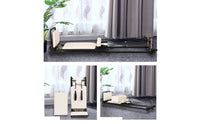 Foldable Pilates Reformer Padded Pilates Reformer Exercise Equipment Full-Metal Comfortable for Fitness Enthusiasts, Home Gym
