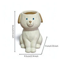 Dog Vase Glossy Dog Flower Vase Unique for Entryway