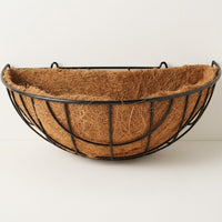 Garden Decor Wall Planters Outdoor with Metal Wire Basket and Liner, Hand-Welded Wall Planter, Breathable Hanging Basket