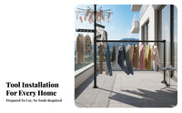 Heavy-Duty Floor-to-Ceiling Tension Pole Space-Saving Clothes Drying Rack Adjustable Height Laundry Organizer High Capacity for Apartment Dwellers, Families, Students, Balcony, Small Compact Areas, Bedroom, Living Room