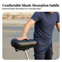 Electric Bike Spring Saddle Ergonomic Design Wide Comfort Bike Seat Non-Slip Surface Thick Foam Cycle Cushion for Cyclist S, Adults, City Commuting