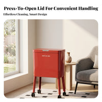 Swivel Casters Rolling Trash Bin Carry Handle Floor-Standing Trash Can Raised Design