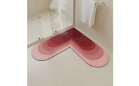 L-Shaped Bath Mat Non-Slip Absorbent Diatomaceous Sediment Mat Stain Resistant L-Shaped Floor Carpet for Entryway, Kitchen, Laundry Room