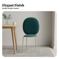 Nordic Design Upholstered Oval-Back Chair Minimalist Design Household Furniture Ergonomic Backrest Accent Seat Light Luxury Aesthetic for Young Adults, Office Workers, Dining Room, Restaurant, Kitchen, Bedroom