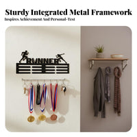 Showcase Achievements Medal Display Hanger Sturdy Steel Construction Wall Mounted Medal Hanger Easy to Install for Runners, Bedroom, Office