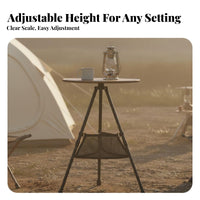 Foldable Tripod Table Foldable Design Foldable Camp Stand Lightweight Camping Gear for Picnickers, Backpackers, Picnic, Backpacking, Backyard