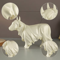Halloween Highland Cow Ghost Figurine Resin Highland Cow Ghost Statue Cream-White Decor Farmhouse for Decorators