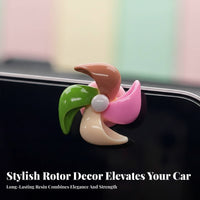 Mini Car Pinwheel Cute Design Colorful Car Windmill Easy to Install Twirling Flower for Drivers, Young Adults, Office Desk