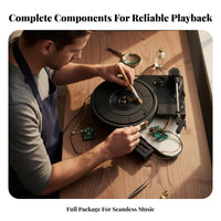 3-Speed Turntable with Tonearm DIY Friendly Record Player Turntable Mechanism Built-in Preamp Phonograph Core Assembly for Hobbyists