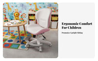 Ergonomic Design Adjustable Rolling kids' Chair Universal casters Adjustable Youth rotating Chair weight-activatedLocking Casters Student Seat Breathable Mesh spine support for Students, Teenagers, Parents, Study Room, Home, School, Bedroom