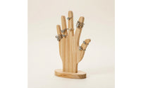Wooden Hand Display Sculptural Hand Jewelry Display Holder Compact Band Stand for Vanity Table, Boutique
