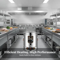 Multi-Functional Commercial Electric Cooking Pot Adjustable Temperature Control Large Capacity Soup Kettle Auto Shut-Deactivated Dry-Overheat Protection Countertop Water Boiler and Warmer High Power for Caterers, Restaurant Employees, Cafeteria, Hotel