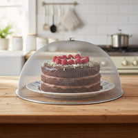 Stainless Steel Mesh Food Buffet Cover Handle Design Round Dining Table Cover Lightweight Mesh Food Dome for Buffet