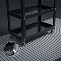 Heavy-Duty 3-Tier Rolling Utility Cart with Drawers for Workshop, Garage, or Kitchen