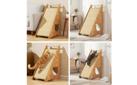 Triangular Cat Scratching Board Vertical Cat Scratcher with Wooden Frame Slanted Scratching Pad for Cats, Kittens, Living Room, Apartment