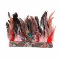 Ethnic Design Peacock Feather Headband Lightweight Tribal Feather Headdress Adjustable for Performers, Dancers, Stage Performances