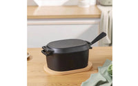 Rectangular Dutch Oven Uncoated Cast Iron Loaf Pan with Lid Pre-Seasoned Baker for Bread Cooking