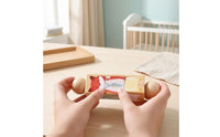 Smooth Finish Wooden Rotating Baby Toy Rounded Edges Natural Wood Rotating Toy Colorful Illustrations Wooden Learning Cube Educational