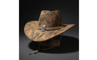 Cowboy Hat with Chin Cord Wide Brim Western Hat with Cranium Ornament Adjustable for Men, Women, Festivals, Outdoor Travel, Riding