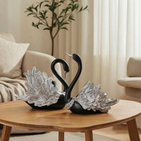 Tabletop Swan Figurine Elegant Swan Figurines Glossy Shelf Decoration Intricate for Living Room, Wine Cabinet, TV Stand, Bookshelf