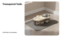 Large Capacity Cat Water Fountain with Food Bowl Ultra Quiet Automatic Pet Feeder and Waterer Easy to Clean for Travel