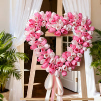Artificial Blossom Heart Wreath Beauty Valentine's Heart Wreath Handcrafted House Decoration for Wedding