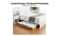 Rolling Underbed Container With casters Household Storage Large Capacity