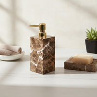 Lotion Bottle with Pump Gold-Colored for Bathroom, Countertop