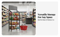 Easy to Move Mobile Snack Display Rack Space Saving Multi-Layer Storage Rack Large Capacity Multi-Layer Organizer Shelf 360-Degree Wheels for Shopkeepers, from Ice Workers, Convenience Shop, Narrow Areas, Kitchen, Living Room