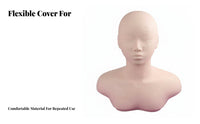 Realistic Skin Feel Acupressure Point Practice Model Soft Material Manikin Head Shoulder Bust Professional Grade for Students, Beauty School