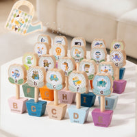 Alphabet Matching Toy Wooden Letter Matching Blocks Child-Centered Word Spelling Game for Preschool