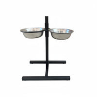 Stable Base Stainless Steel Dog Bowl Set Sturdy Elevated Pet Bowl Set Easy to Clean Raised Pet Feeder Rust-Resistant