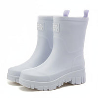 Wear-Resistant Ankle-High-Calf Rain Boots Easy to Clean Women's Ankle-High Calf Rain Boots Fashionable Design Fashion Rainboots Comfortable Insole for Kitchen Work, Outdoor, Gardening