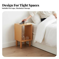 Modern Minimalist Design dual-level circular table Nordic design 2-Tier Round Stand Space-Saving Nightstand multipurpose Use for Apartment Dwellers, Homeowners, Students, Living Room, Bedroom, Small Spaces, Entryway