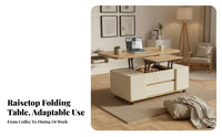 raiseTop Coffee-to-Dining Table Multi-Functional Split raiseTop Coffee Table Mobile with casters Sturdy for Dorm Rooms