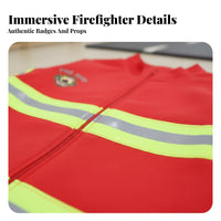 Realistic Design Kids Firefighter Costume Set Reflective Stripes Kids Firefighter Uniform Sturdy Materials for Boys, School Events, Parties