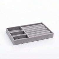 Slimline Jewelry Display Tray Stackable Velvet Jewelry Tray Safeguarding Sturdy for Collectors, Showcases