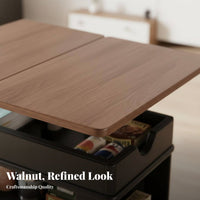 Lifting Top Trolley Table Mobile with casters Side Cabinet Retro Design for Hosts