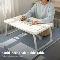 Foldable Tray with Storage Space-Saving Foldable Activity Tray Lightweight Bed Table for Students, Dorm Residents, Bedroom, Small Apartment, Travel