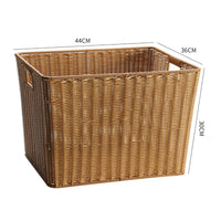 Storage Basket Rectangular Rattan Laundry Basket Rustic Container for Shelf, Laundry Room