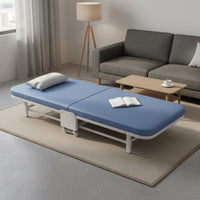 Folding Single Bed Space Saving Office Rest Bed Easy Assembly Portable Sleeper Cot for Guests, Living Room