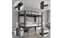 Metal Bunk Bed Space-Saving Steel Bunk Bed Heavy-Duty Furniture for Students, Employees, Dormitory, Apartment Housing