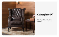 Sheltered Armchair Chair Timeless Design Upholstered Sheltered Armchair Armchair Retro Design High Spine for Readers, Adults
