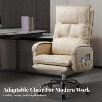 Reclining Desk Chair with Footrest 360° Swivel Lightice Furniture High Back