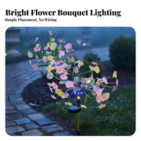Waterproof Solar Flower Light Weather Resistant Solar Powered Flower Stake Energy Saving for Lawn, Patio, Balcony