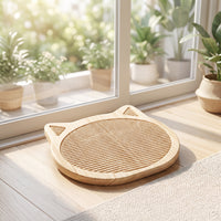 Wooden Cat Scratching Board Long-Lasting Cat Scratcher with Wood Frame