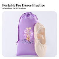 Lavender Ballet Slipper Bag Ballet Footwear Pouch Portable Dance Pouch for Ballerinas, Dancers